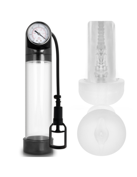 PUMP ADDICTED BOMBA ERECCIoN RX9 TRANSPARENTE CON MASTURBADOR