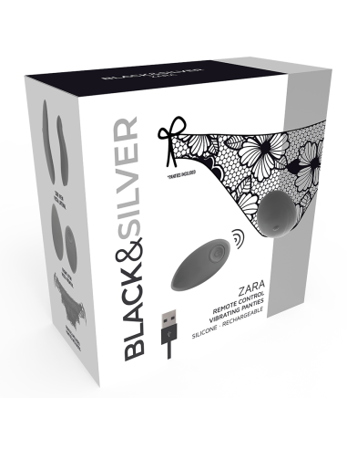 BLACK SILVER ZARA ESTIMULADOR CONTROL REMOTO CON PANTY