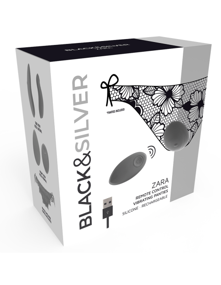 BLACK SILVER ZARA ESTIMULADOR CONTROL REMOTO CON PANTY