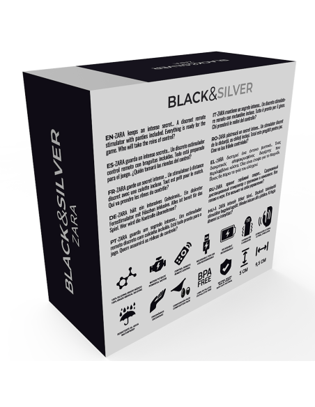 BLACK SILVER ZARA ESTIMULADOR CONTROL REMOTO CON PANTY