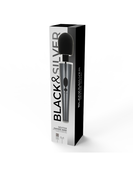 BLACK AND SILVER DEXTER MASSAGE WAND
