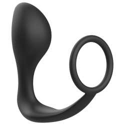 ADDICTED TOYS PLUG ANAL CON ANILLO SILICONA NEGRO 2