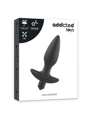 ADDICTED TOYS MASAJEADOR PLUG ANAL CON VIBRACIoN NEGRO