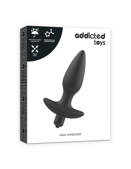ADDICTED TOYS MASAJEADOR PLUG ANAL CON VIBRACIoN NEGRO