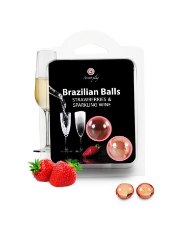 SECRETPLAY SET 2 BRAZILIAN BALLS FRESAS CON CAVA