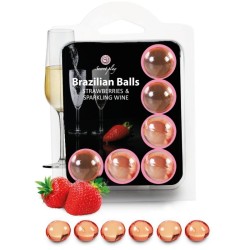 SECRETPLAY SET 6 BRAZILIANS BALLS FRESAS CON CAVA