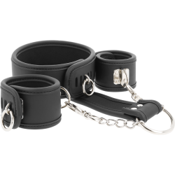 FETISH SUBMISSIVE COLLAR Y ESPOSAS CUERO VEGANO CON FORRO DE NOPRENO 2
