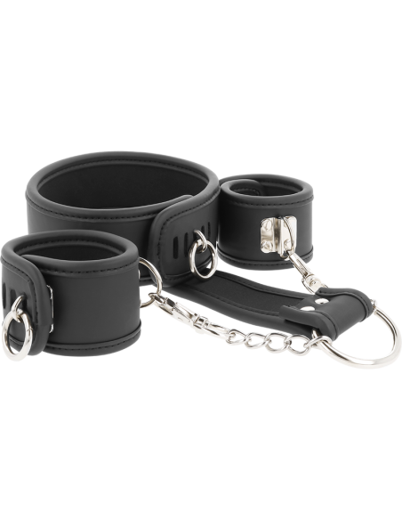 FETISH SUBMISSIVE COLLAR Y ESPOSAS CUERO VEGANO