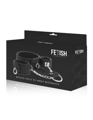 FETISH SUBMISSIVE COLLAR Y ESPOSAS CUERO VEGANO