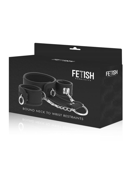 FETISH SUBMISSIVE COLLAR Y ESPOSAS CUERO VEGANO