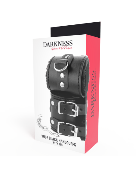 DARKNESS ESPOSAS CUERO CON FORRO AJUSTABLES NEGRO