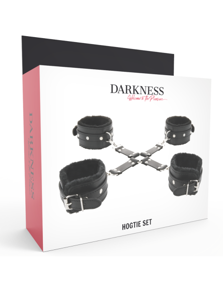 DARKNESS ESPOSAS DE CUERO PARA PIES Y MANOS NEGRO
