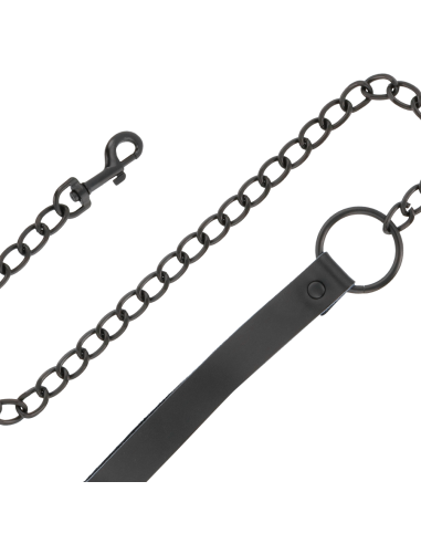DARKNESS ESPOSAS Y COLLAR DE CUERO NEGRO