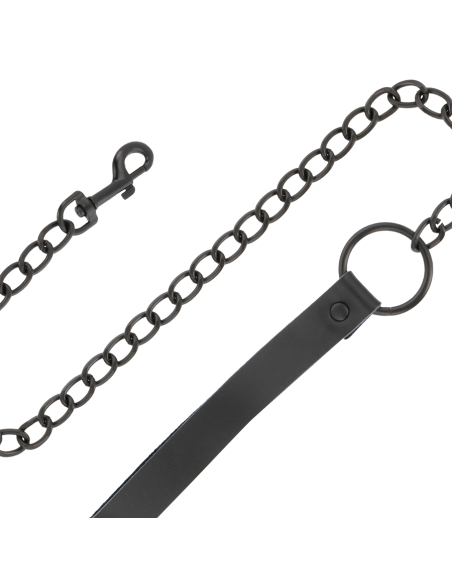 DARKNESS ESPOSAS Y COLLAR DE CUERO NEGRO