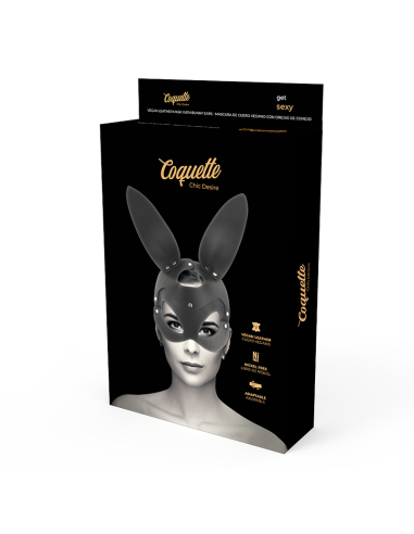 COQUETTE MASCARA CUERO VEGANO CON OREJAS DE CONEJO