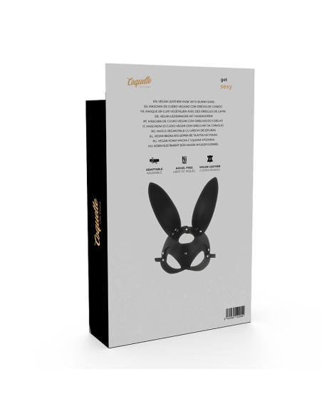 COQUETTE MASCARA CUERO VEGANO CON OREJAS DE CONEJO