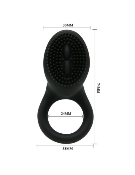 ANILLO VIBRADOR COBRA DE PRETTY LOVE NEGRO