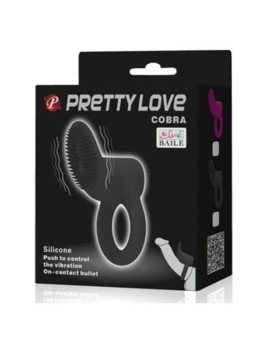 ANILLO VIBRADOR COBRA DE PRETTY LOVE NEGRO