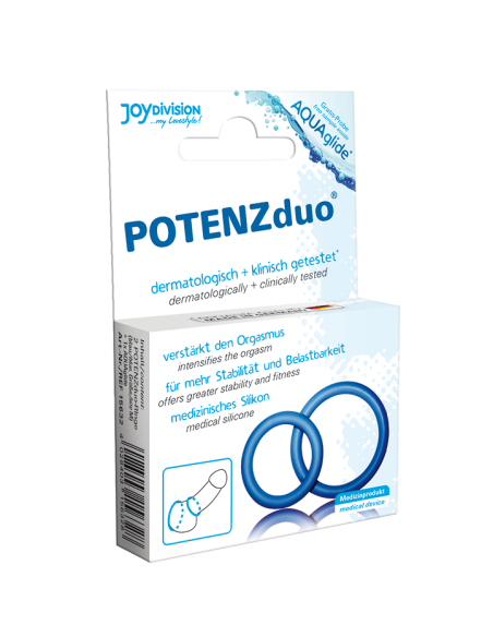 POTENZ DUO AZUL ANILLOS PENE MEDIANO SIZE M