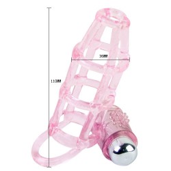 SWEET 10 RITMOS FUNDA Y ANILLO SILICONA PARA EL PENE ROSA 2