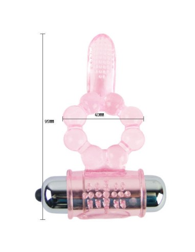 ANILLO SILICONA 10 RITMOS LENGUA CON VIBRACION ROSA