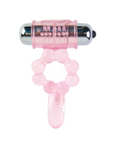 ANILLO SILICONA 10 RITMOS LENGUA CON VIBRACION ROSA