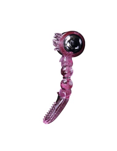 ANILLO SILICONA 10 RITMOS LENGUA CON VIBRACION ROSA