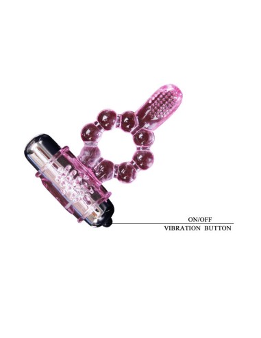 ANILLO SILICONA 10 RITMOS LENGUA CON VIBRACION ROSA