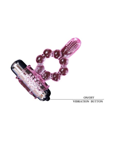 ANILLO SILICONA 10 RITMOS LENGUA CON VIBRACION ROSA