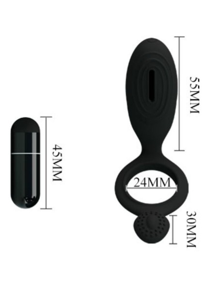 PRETTY LOVE ANILLO VIBRADOR CON ESTIMULADOR ETHEL