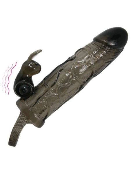 BRAVE MAN FUNDA REALISTICA PENE CON RABBIT 165 CM NEGRO