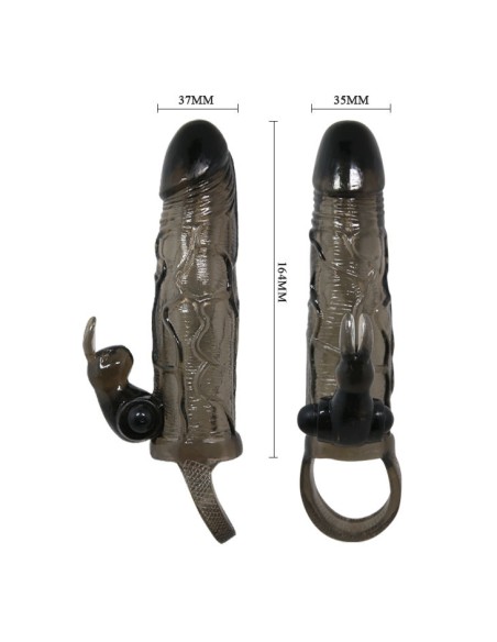 BRAVE MAN FUNDA REALISTICA PENE CON RABBIT 165 CM NEGRO