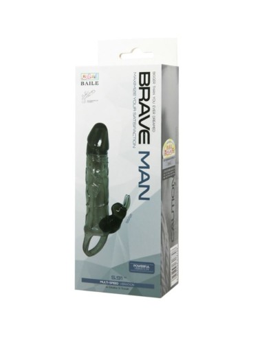 BRAVE MAN FUNDA REALISTICA PENE CON RABBIT 165 CM NEGRO