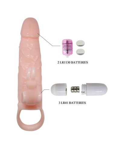 BRAVE MAN FUNDA PENE CON RABBIT VIBRADOR 165 CM NATURAL