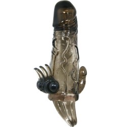 BRAVE MAN FUNDA PENE ANAL Y CLITORIS VIBRADOR 165 CM NEGRO 2