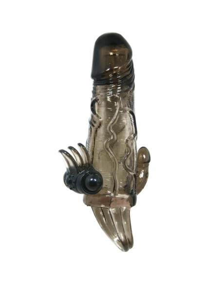BRAVE MAN FUNDA PENE ANAL Y CLITORIS VIBRADOR 165 CM NEGRO