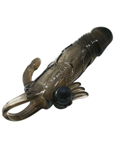 BRAVE MAN FUNDA PENE ANAL Y CLITORIS VIBRADOR 165 CM NEGRO