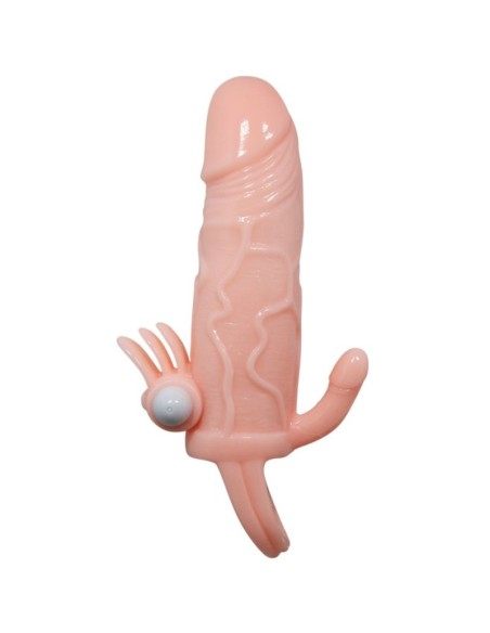 BRAVE MAN FUNDA PENE ANAL Y CLITORIS VIBRADOR 165 CM NATURAL