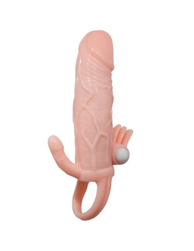 BRAVE MAN FUNDA PENE ANAL Y CLITORIS VIBRADOR 165 CM NATURAL