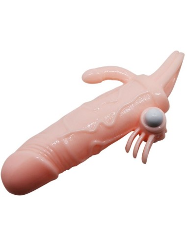 BRAVE MAN FUNDA PENE ANAL Y CLITORIS VIBRADOR 165 CM NATURAL
