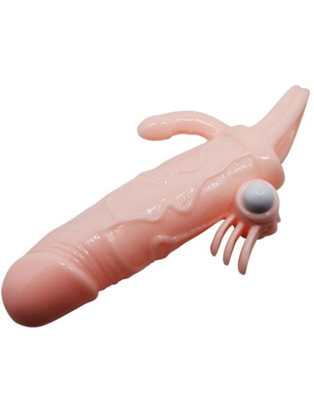 BRAVE MAN FUNDA PENE ANAL Y CLITORIS VIBRADOR 165 CM NATURAL