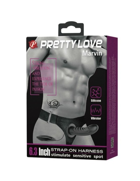 PRETTY LOVE MARVIN STRAP ON CON VIBRACION Y DILDO HUECO
