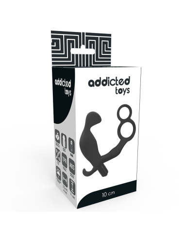 ADDICTED TOYS PLUG ANAL CON ANILLA DOBLE PENE Y TESTICULOS NEGRO