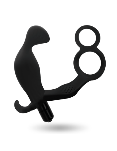 ADDICTED TOYS PLUG ANAL CON ANILLA DOBLE PENE Y TESTICULOS NEGRO