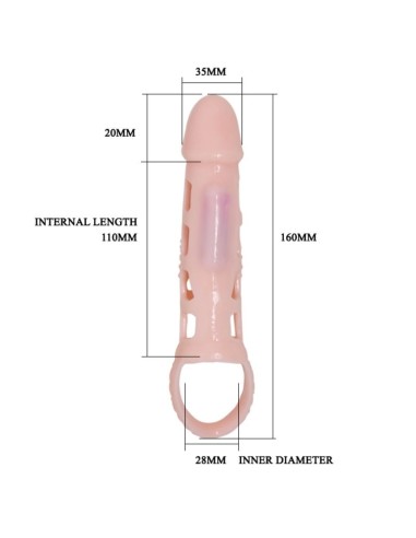 BAILE FUNDA EXTENSORA PENE CON VIBRACION Y STRAP 135 CM