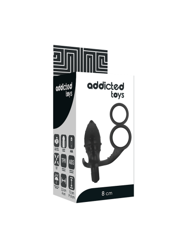 ADDICTED TOYS PLUG ANAL CON ANILLA DOBLE NEGRO