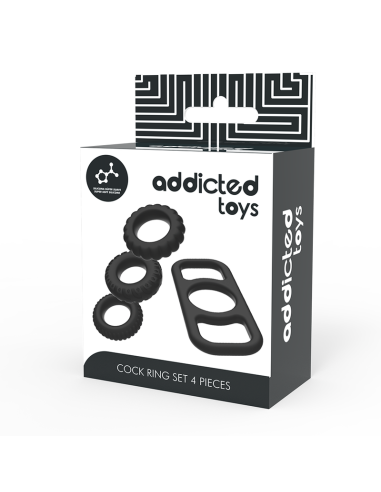ADDICTED TOYS SET 4 ANILLOS SILICONA PARA EL PENE