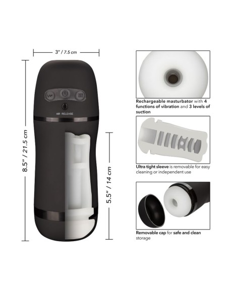 CALEX OPTIMUM POWER MASTURBADOR CON VIBRACION Y SUCCION