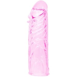 FUNDA ROSA PENE SILICONA ESTIMULANTE 13CM