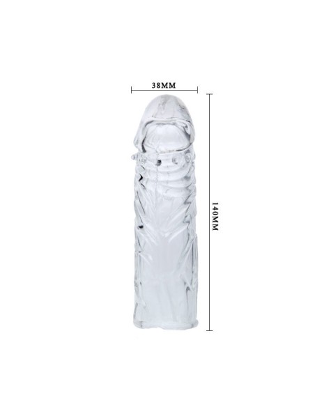 FUNDA TRANSPARENTE PARA EL PENE EN SILICONA 13CM